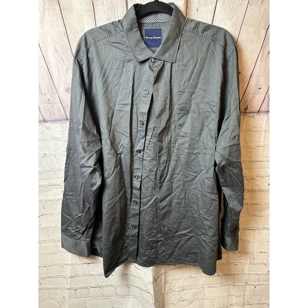 Tommy Hilfiger Classic Gray Button-Down Shirt Casual Business Wear